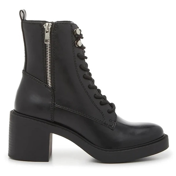 MIA Women’s Galit Combat Black Lace-Up Ankle Chunky Block Heel Boots Size 6 NEW - Picture 2 of 12